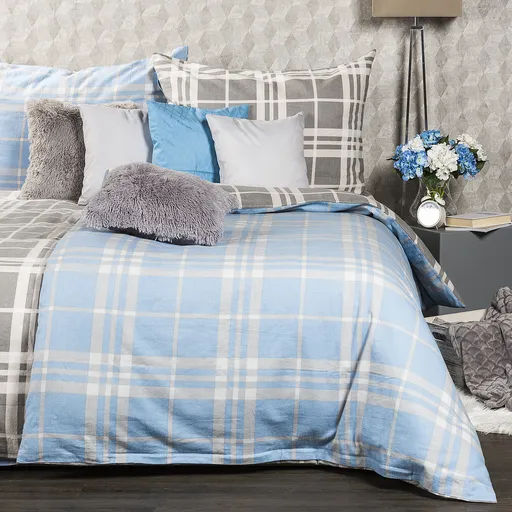 Lenjerie de pat din flanelă 4Home, Cub albastru, albastru, 160 x 200 cm, 70 x 80 cm