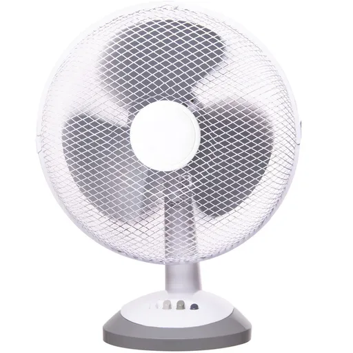 Ventilator de masa Rosberg R51760B12, 30W, 30 cm, 3 viteze, Inclinare verticala, Alb