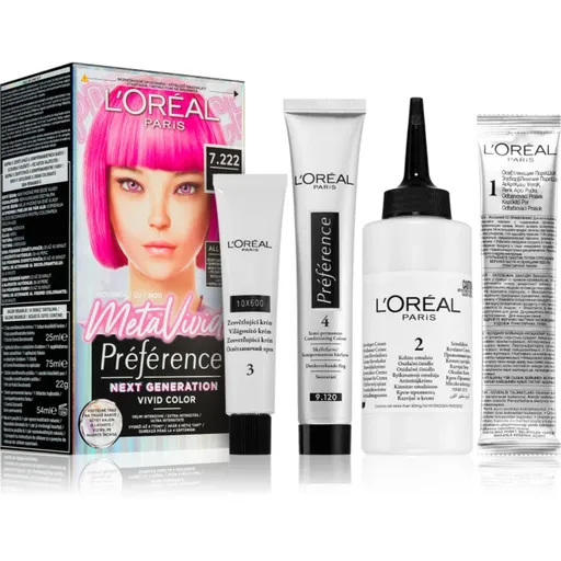 L’Oréal Paris Préférence Meta Vivids vopsea de păr semipermanentă culoare 7.222 Meta Pink 1 buc
