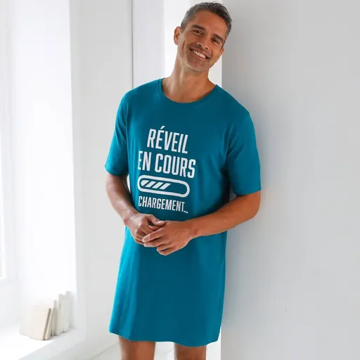 Tricou maxi de pijama cu imprimeu