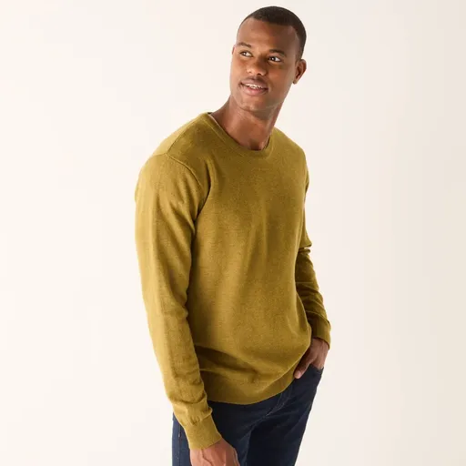 Pulover cu guler rotund, 80% lână, 20% poliamidă