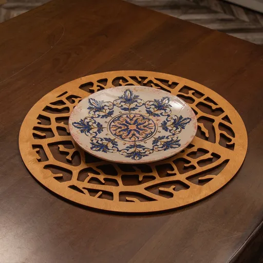 Set de covorașe de masă din lemn, Hermia, 790PYN1141, Dimensiune: 36 x 36 cm (6 bucăți), Miere