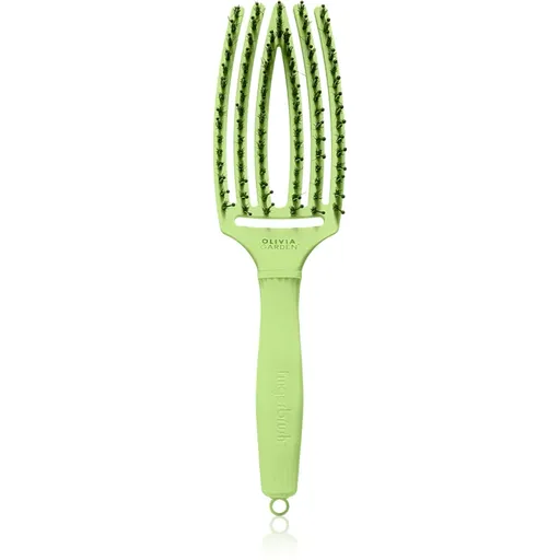 Olivia Garden Fingerbrush Boar & Nylon perie de par cu peri de nailon și de mistreț Dolce Vita Green Pistacchio 1 buc