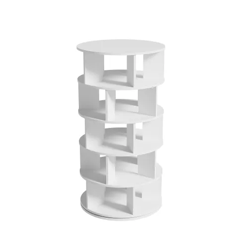 Pantofar cilindric, rotativ, 5 niveluri, 115×60×60 cm, Alb
