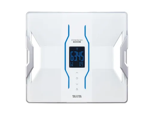 Tanita Cântar personal inteligent cu analiză corporală și transfer de date pe telefon alb RD-953