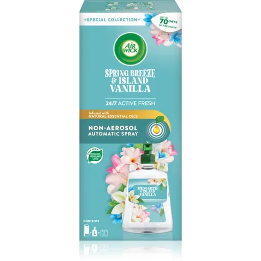 Air Wick Active Fresh Spring Breeze & Island Vanilla odorizant de aer automat cu reîncărcare 228 ml