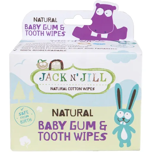 Jack N’ Jill Natural Șervețele umede pentru a proteja dintii si gingiile 25 buc