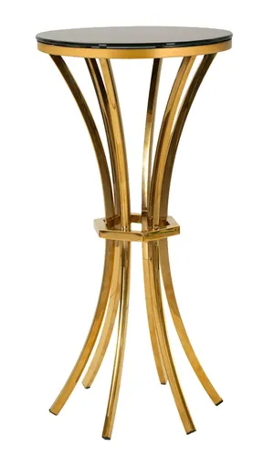 Masuta inalta Shanty, Mauro Ferretti, 40x81 cm, fier/sticla, auriu/negru