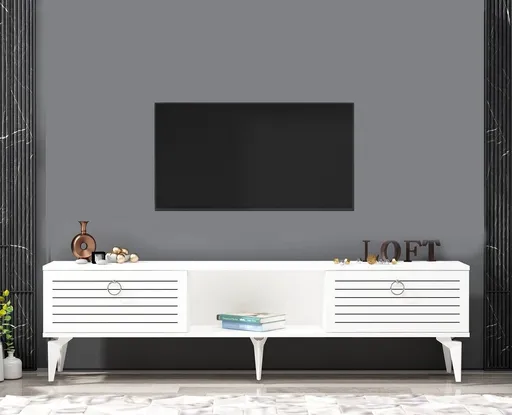 Comoda TV, Hanah Home, Arona, 150x44.6x29.6 cm, Alb