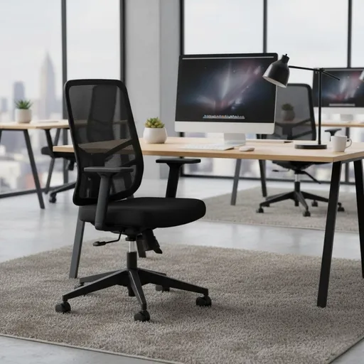 Set scaune de birou (2 piese), Hanah Home, Leto 108, Plastic, Negru