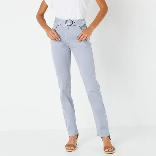 Pantaloni drepți cu dungi, pentru o siluetă mică