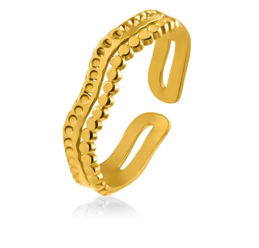 Troli Inel ondulat din oțel placat cu aur