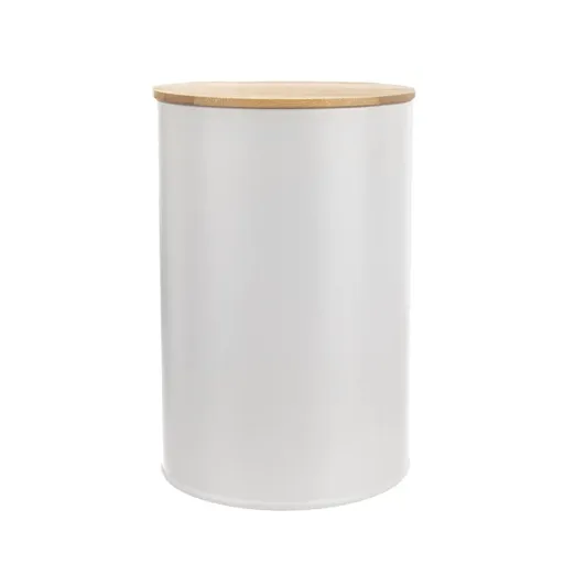 Borcan de tablă WHITELINE cu capac de bambus