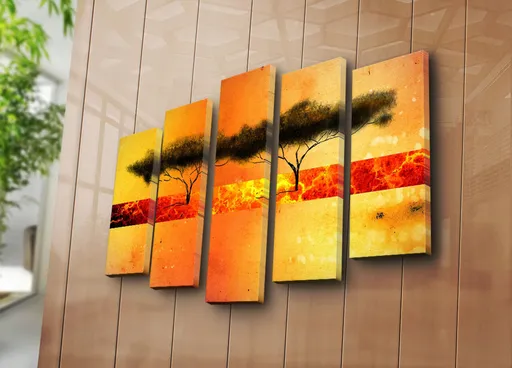 Tablou decorativ, 5PATK-241, 19 x 70 cm, Multicolor