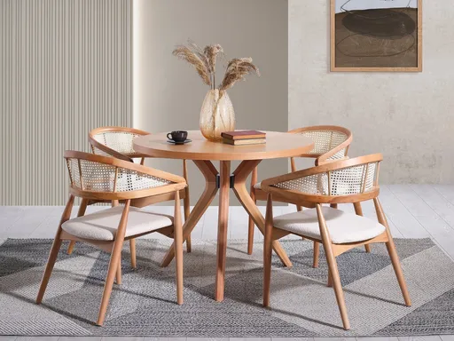 Set masa si 4 scaune, Hanah Home, Vegas, Natural