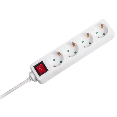 Prelungitor 4 cai cu intrerupator 1.5M( 3G1.5MM2) alb V-TAC SKU-8764