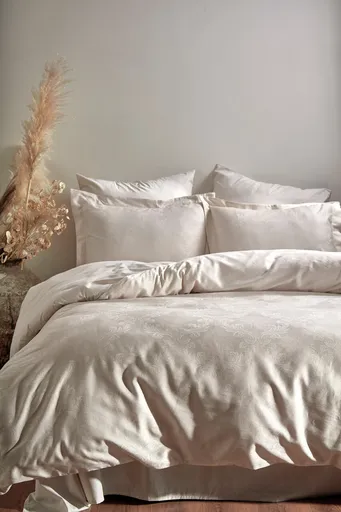 Lenjerie de pat dubla, L'essentiel Maison, Hoten, Crem