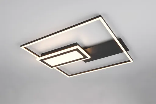 Plafoniera Spiro, RL NOW, 53x50x6.2 cm, 32W, 1x SMD, metal, negru mat/alb