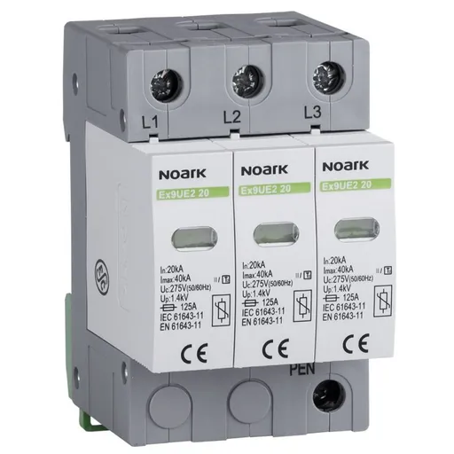 Descarcator la supratensiune 3P Ex9UE, clasa 2 ( C ), In=20 kA, Uc=275 VA Noark 103353