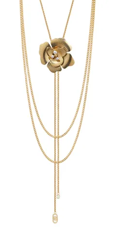 Liu Jo Colier lung placat cu aur Floare cu perlă LJ3078