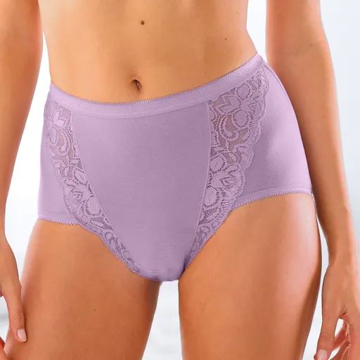 Set de 3 chiloți super maxi din bumbac elastic cu dantelă