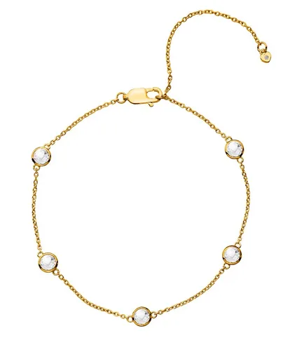 Hot Diamonds Brățară placată cu aur cu topaze și diamant autentic Gemstone DL698