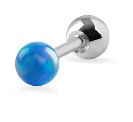 Troli Cercei cu piercing și opal sintetic albastru