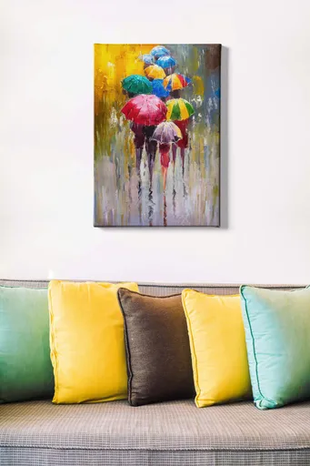 Tablou decorativ, Kanvas Tablo (50 x 70), Cadru: 100% LEMN (grosime: 3 cm), Multicolor