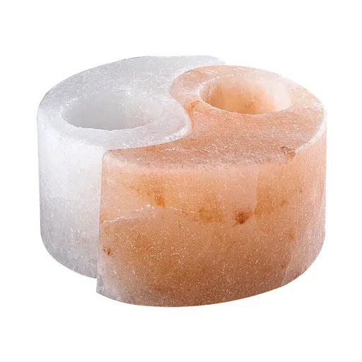Suport de lumânare din sare Rabalux 76035 Soluna, portocaliu-alb, portocaliu