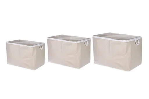 Set 3 cutii depozitare, L'essentiel Maison, Violet Set, Poliester, Bej