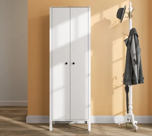 Cuier de perete, Hanah Home, FRN-20079, 63x190x38 cm, Maro/Alb