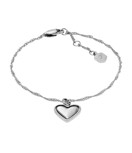 Fossil Brățară fină din oțel Inimă JF04837040