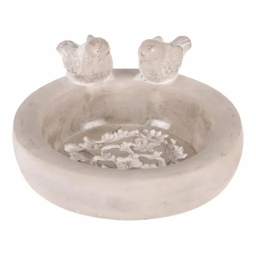 Adăpătoare din beton pentru păsări, circulară,gri, 25 x 22 x 12 cm
