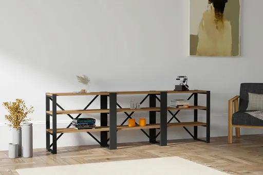 Consola, Hanah Home, Prof, 210x58.5x32 cm, Nuc / Negru