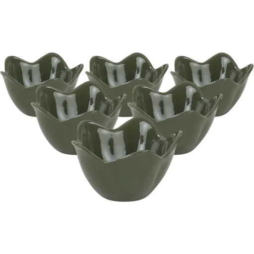 Set de 6 boluri ceramice Lotus 11,8 cm, verde, verde