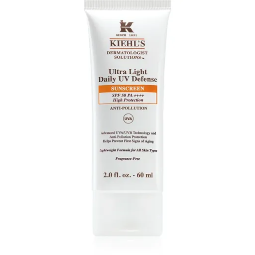 Kiehl's Ultra Light Daily UV Defense lichid protector ultra ușor pentru toate tipurile de ten, inclusiv piele sensibila SPF 50+ 60 ml
