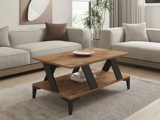 Masuta de cafea, Hanah Home, Tabla, 100x40x60 cm, Antracit / Pin Atlantic