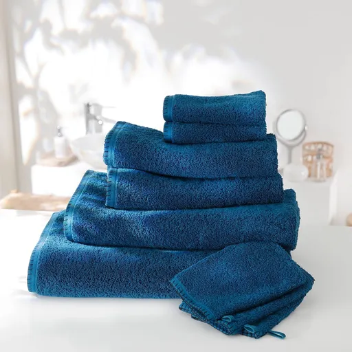 Set textile de baie din țesătură terry uni, cu cusături