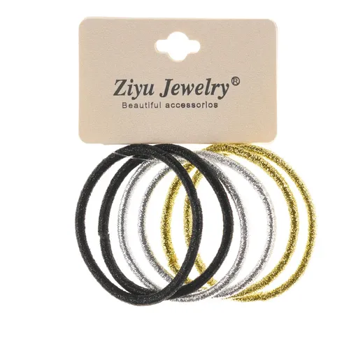 Elastic negru/argintiu/auriu set Oranjollie x78