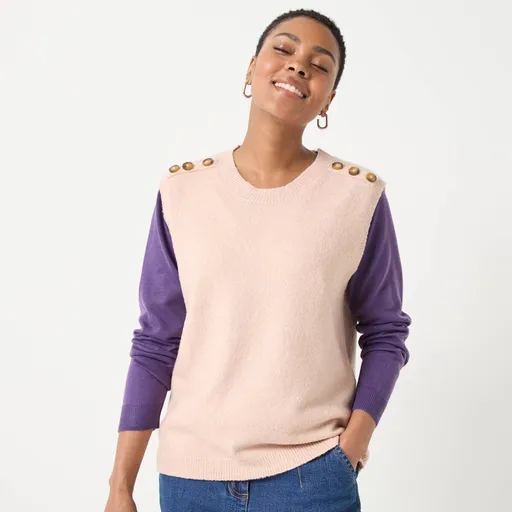 Vestă cu nasturi pe umeri