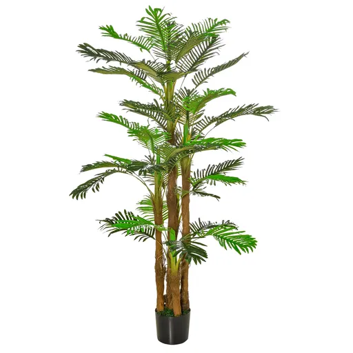 Palmier artificial in ghiveci, 42 frunze, 185cm, verde HOMCOM | Aosom Romania