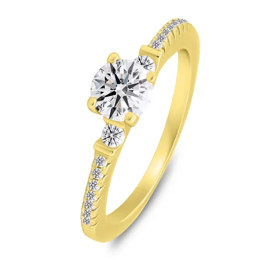 Brilio Silver Inel delicat placat cu aur cu zirconi RI139Y 50 mm