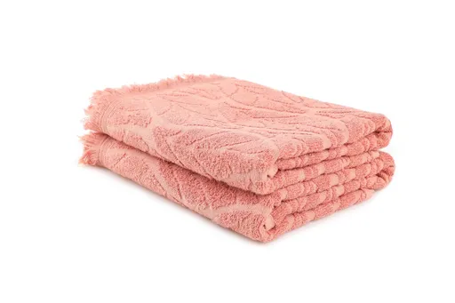 Set prosoape de baie, L'essentiel Maison, Leaf, Roz somon
