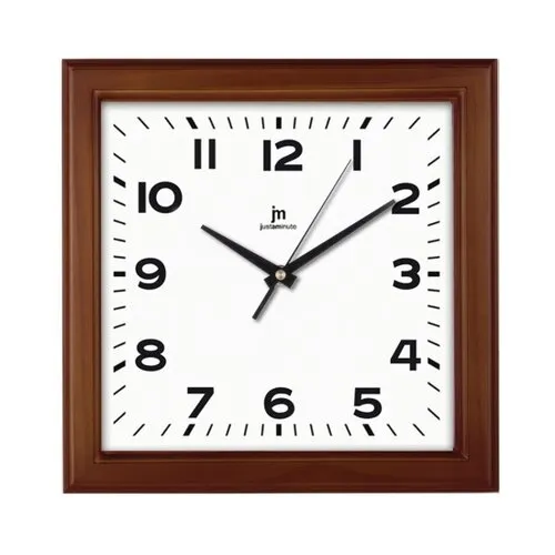 Ceas de perete de design Lowell 21038N 30 x 30 cm, maro închis