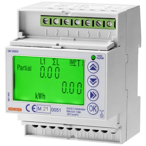 Contor digital trifazat MID 80A cu transformator TA/5A Gewiss GWD6809