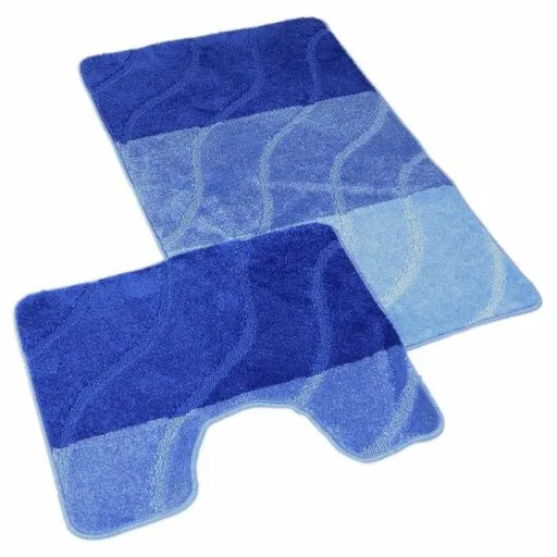 Set de covorașe de baie Kvalitex Valuri albastru, 60 x 100 cm, 60 x 50 cm