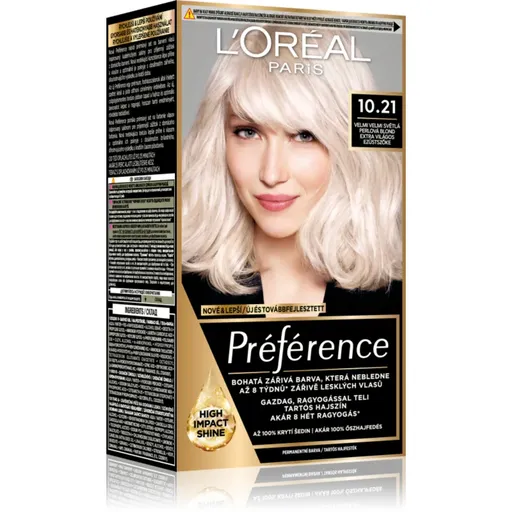 L’Oréal Paris Préférence culoare par culoare 10.21 Super Light Pearl Blonde 1 buc
