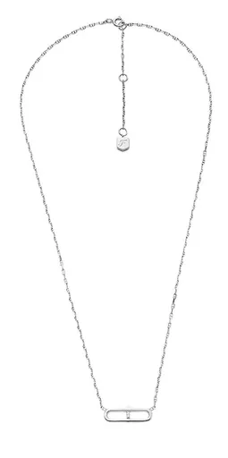 Fossil Colier original din argint cu zircon cubic JFS00636040