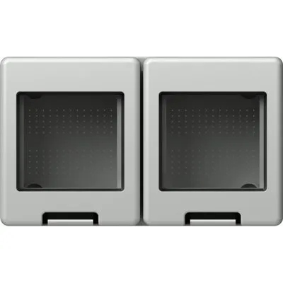 Modul doza montaj Cubo IP55 gri 2x2M, TEM Modul TEM-AQ22GY-U