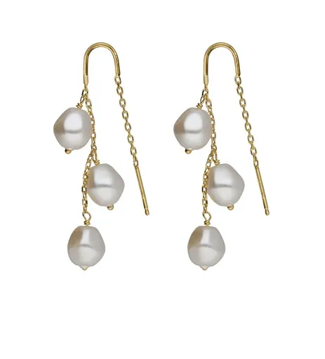 Victoria Cruz Cercei deosebiți placați cu aur, cu perle sintetice Sera A5561-00DT